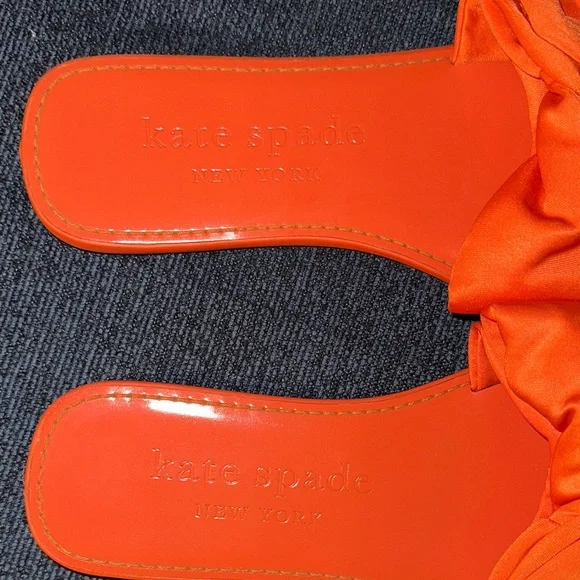 Kate Spade Vibrant Orange Bow Sandals - Picture 2 of 5